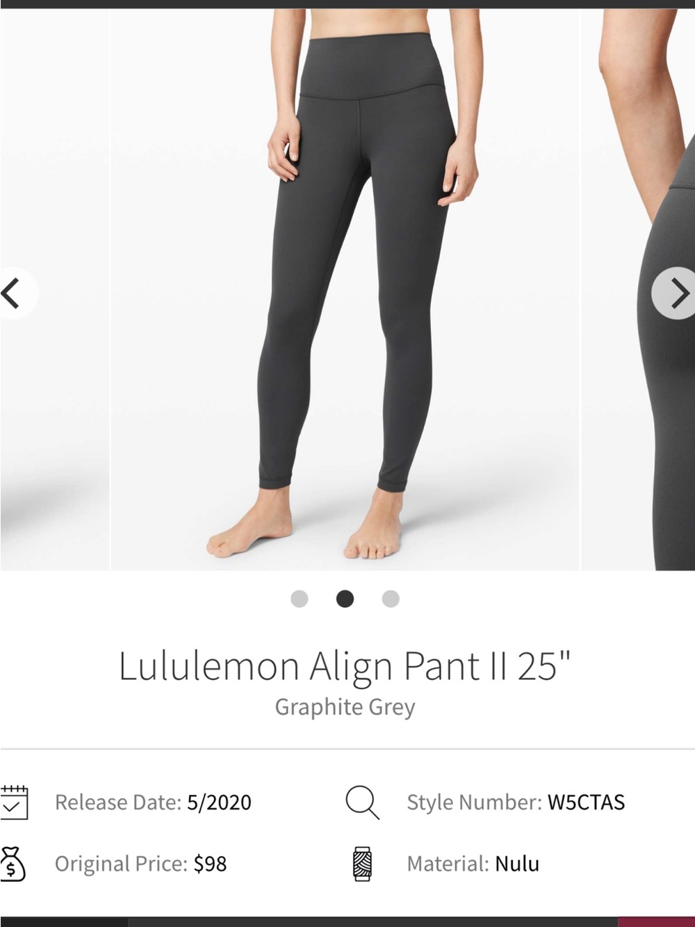 lululemon athletica align Leggings in Graphite 25inch